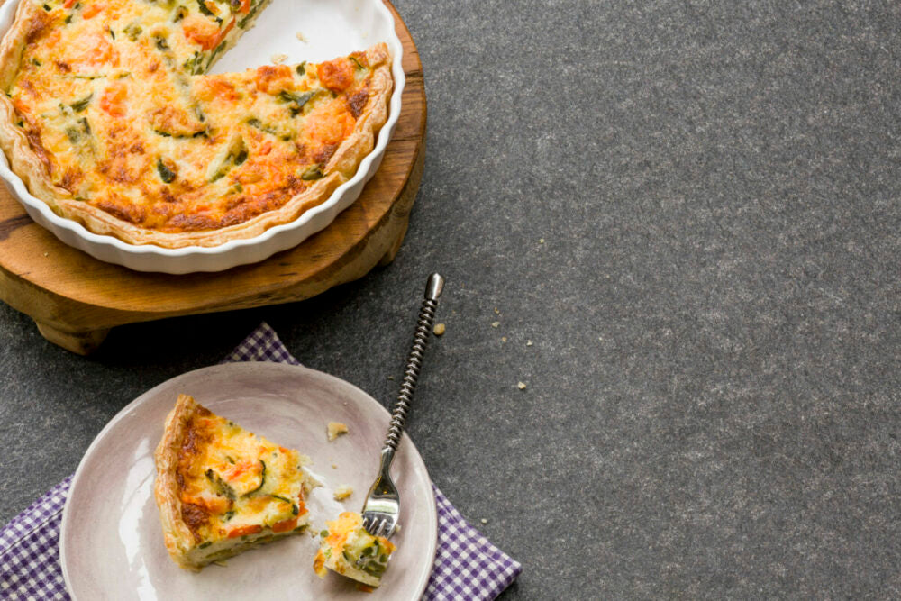 Vegetable quiche with lactose-free cream