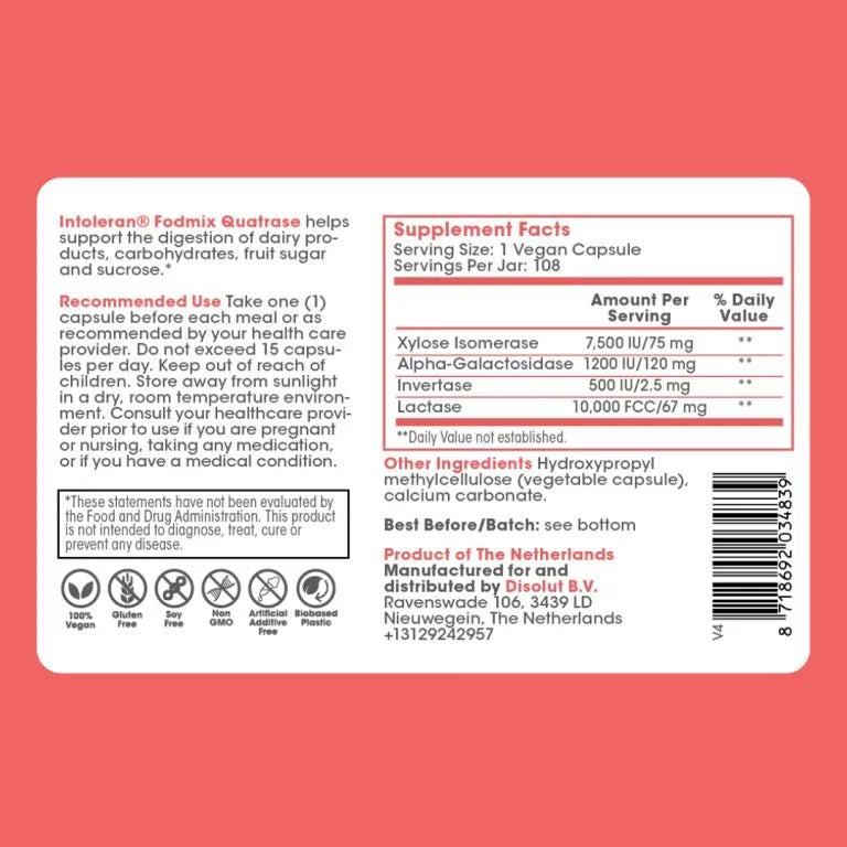 Fodmix (Previously Quatrase 10,000) (108 Capsules)