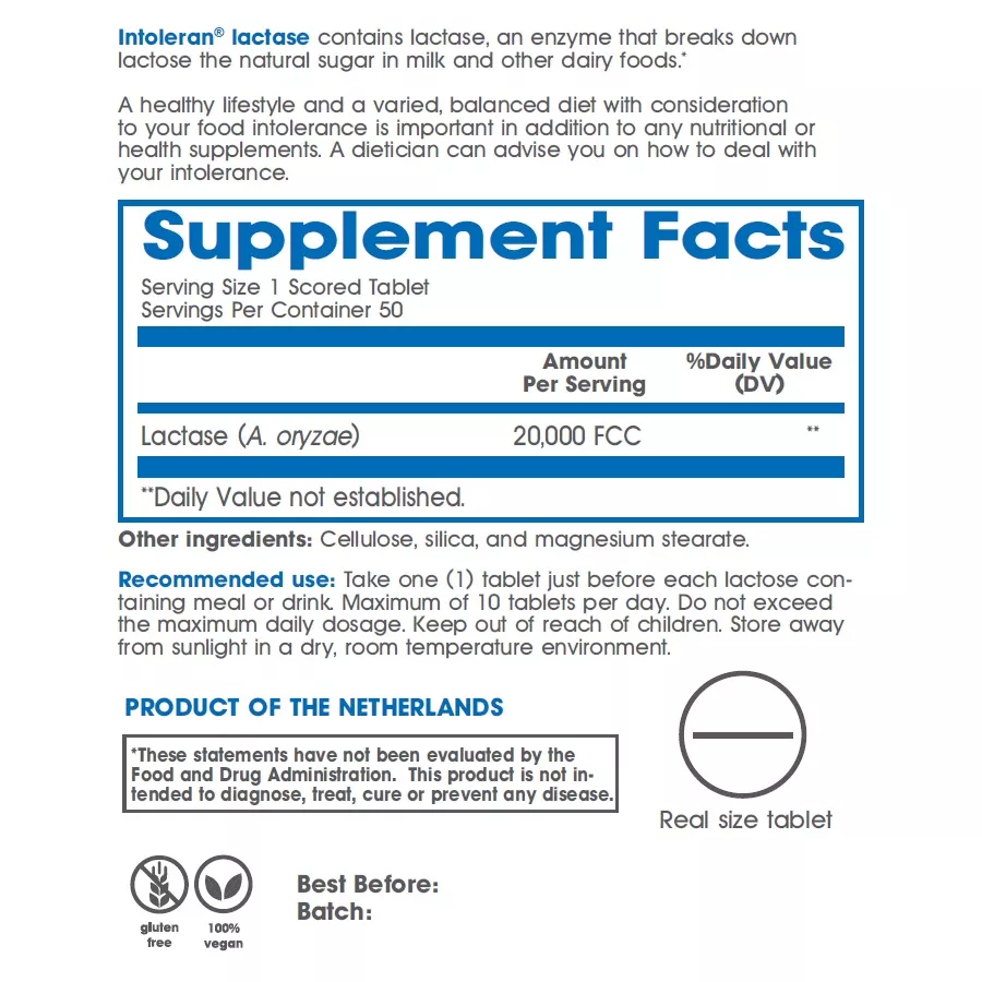 Lactase 20,000 (6 Tablets, Trial Pack)